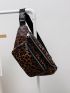 Leopard Print Double Zipper Fanny Pack