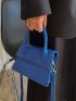 Mini Litchi Embossed Flap Square Bag