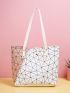 Geo Print Shoulder Bucket Bag