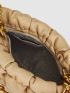 Quilted Zipper Ruched Bag