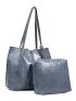 Crocodile Embossed Tote Bag With Inner Pouch