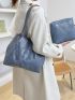 Crocodile Embossed Tote Bag With Inner Pouch