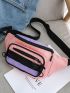 Colorblock Release Buckle Decor Waist Bag