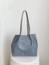 Crocodile Embossed Tote Bag With Inner Pouch