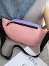 Colorblock Release Buckle Decor Waist Bag