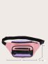 Colorblock Release Buckle Decor Waist Bag