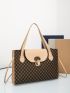 Geometric Print Metal Lock Square Bag