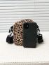 Mini Leopard Letter Patch Crossbody Bag