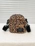 Mini Leopard Letter Patch Crossbody Bag