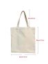 Letter Graphic Canvas Shopper Bag