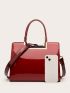 Artificial Patent Leather Tote Bag