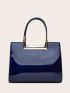 Metal Edge Artificial Patent Leather Tote Bag