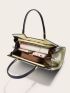 Metal Edge Artificial Patent Leather Tote Bag