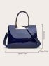 Metal Edge Artificial Patent Leather Tote Bag