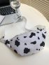 Cow Print Fanny Pack With Bag Charm