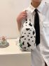 Mini Cow Print Sling Bag With Bag Charm