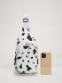 Mini Cow Print Sling Bag With Bag Charm