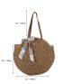 Twilly Scarf Decor Straw Bag