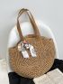 Twilly Scarf Decor Straw Bag