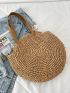 Twilly Scarf Decor Straw Bag