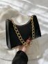 Quilted Chain Baguette Bag