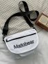 Mini Letter Graphic Flap Crossbody Bag