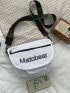 Mini Letter Graphic Flap Crossbody Bag