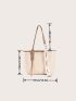 Letter Graphic Knot Decor Tote Bag