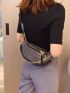 Rhinestone Decor Chain Waist Bag