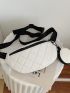 Quilted Pattern Waist Bag With Coin Case