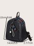 Zip Front Backpack With Bag Charm