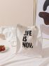 Slogan Graphic Tote Bag