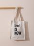 Slogan Graphic Tote Bag