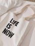 Slogan Graphic Tote Bag