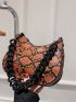 Snakeskin Chain Saddle Bag