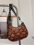 Snakeskin Chain Saddle Bag