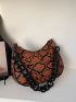 Snakeskin Chain Saddle Bag