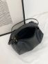 Litchi Embossed Top Handle Bucket Bag