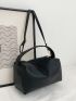 Litchi Embossed Top Handle Bucket Bag