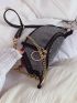 Rhinestone Decor Chain Waist Bag