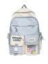 Letter Graphic Colorblock Chain Decor Backpack