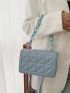 Geometric Embossed Flap Chain Square Bag