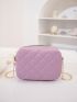 Mini Solid Quilted Crossbody Bag