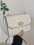 Mini Crocodile Embossed Turn Lock Chain Square Bag