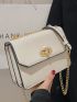 Mini Crocodile Embossed Turn Lock Chain Square Bag