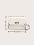 Mini Crocodile Embossed Turn Lock Chain Square Bag