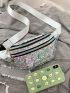 Metallic Double Zipper Waist Bag