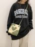 Heart Pattern Raw Trim Square Bag