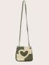 Heart Pattern Raw Trim Square Bag