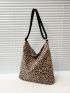 Leopard Large Capacity Bucket Bag